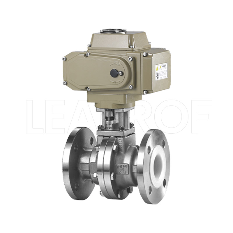 Electric fluorine-lined midline ball valve