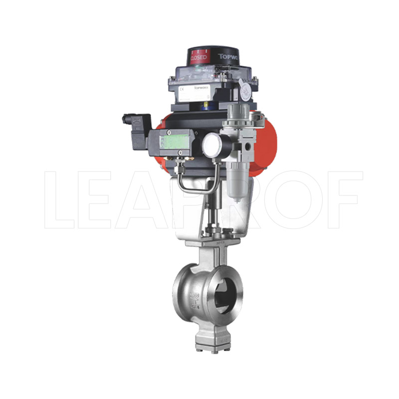 Pneumatic clamp V-type regulating ball valve