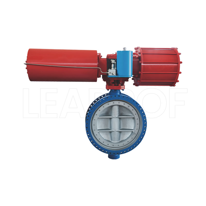 Pneumatic all-metal hard seal flange butterfly valve