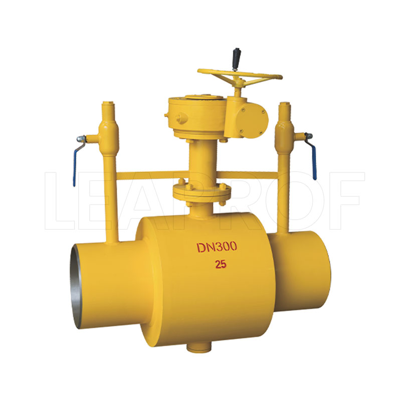 Direct buried double release all-welded ball valve