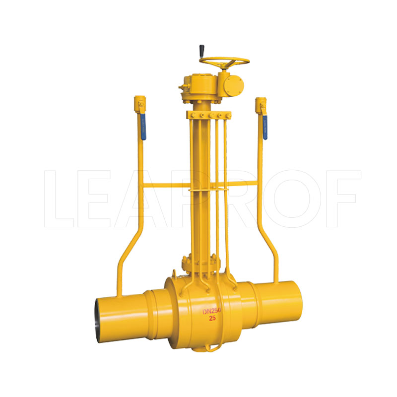Directly buried double-dispersing fully welded ball valve